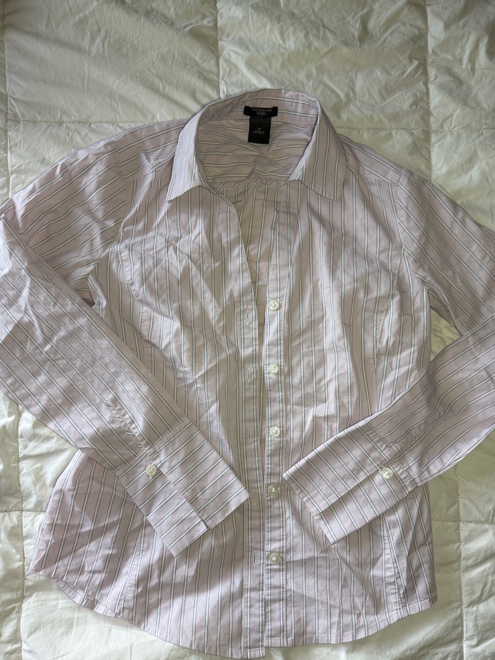 Ann Taylor Stripe Button-Down Shirt